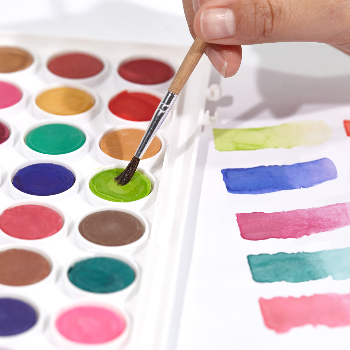 Handmade 36 Colors Metallic Solid Watercolor Paint Blooming