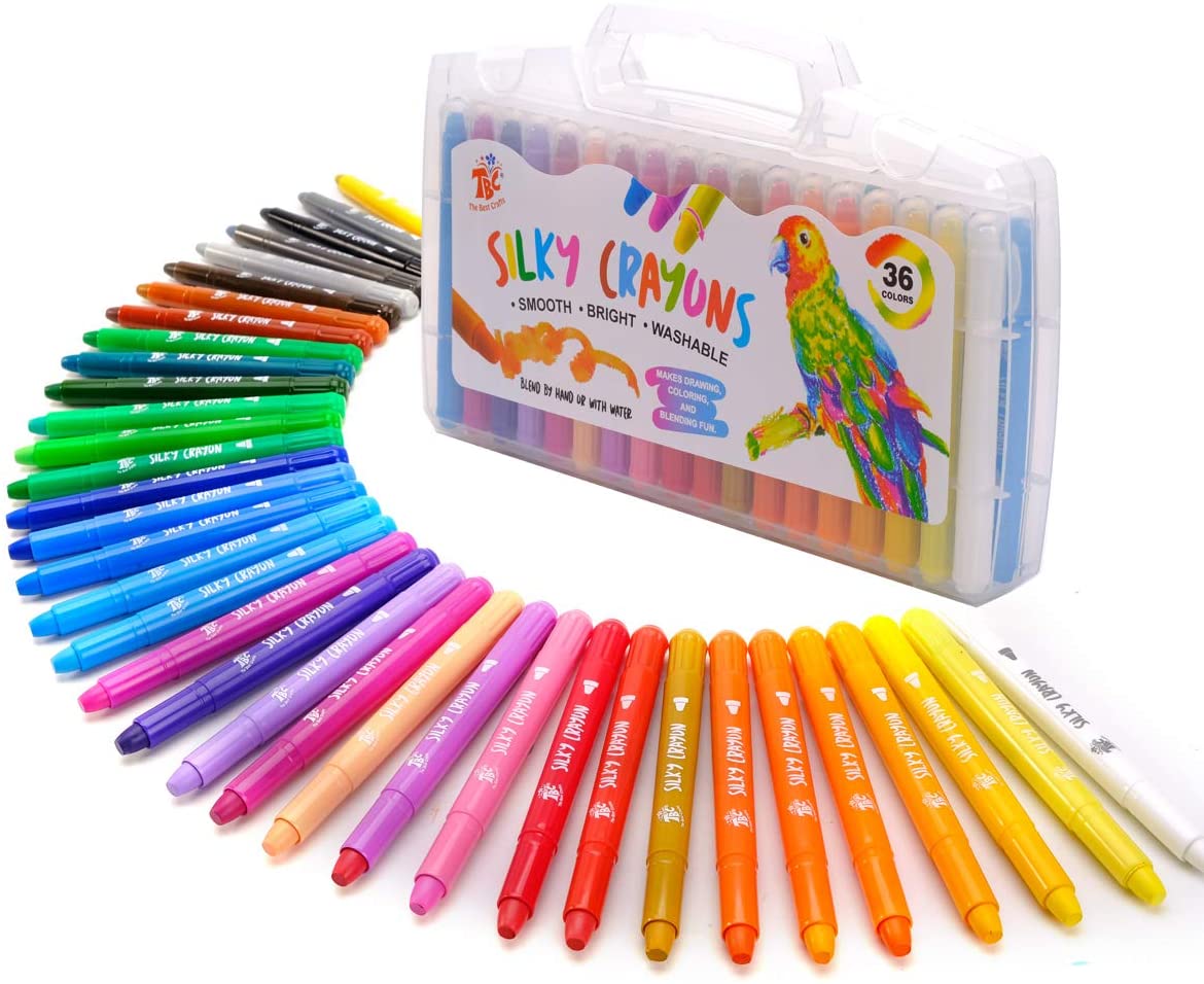 The Best Crafts-36 Colors Silky Gel Crayons Set, Washable 3-in-1 Smooth  Bolder Crayons, Pastel and Watercolor Effects, Perfect Painting Supplies  for Kids, Students, School - STEM