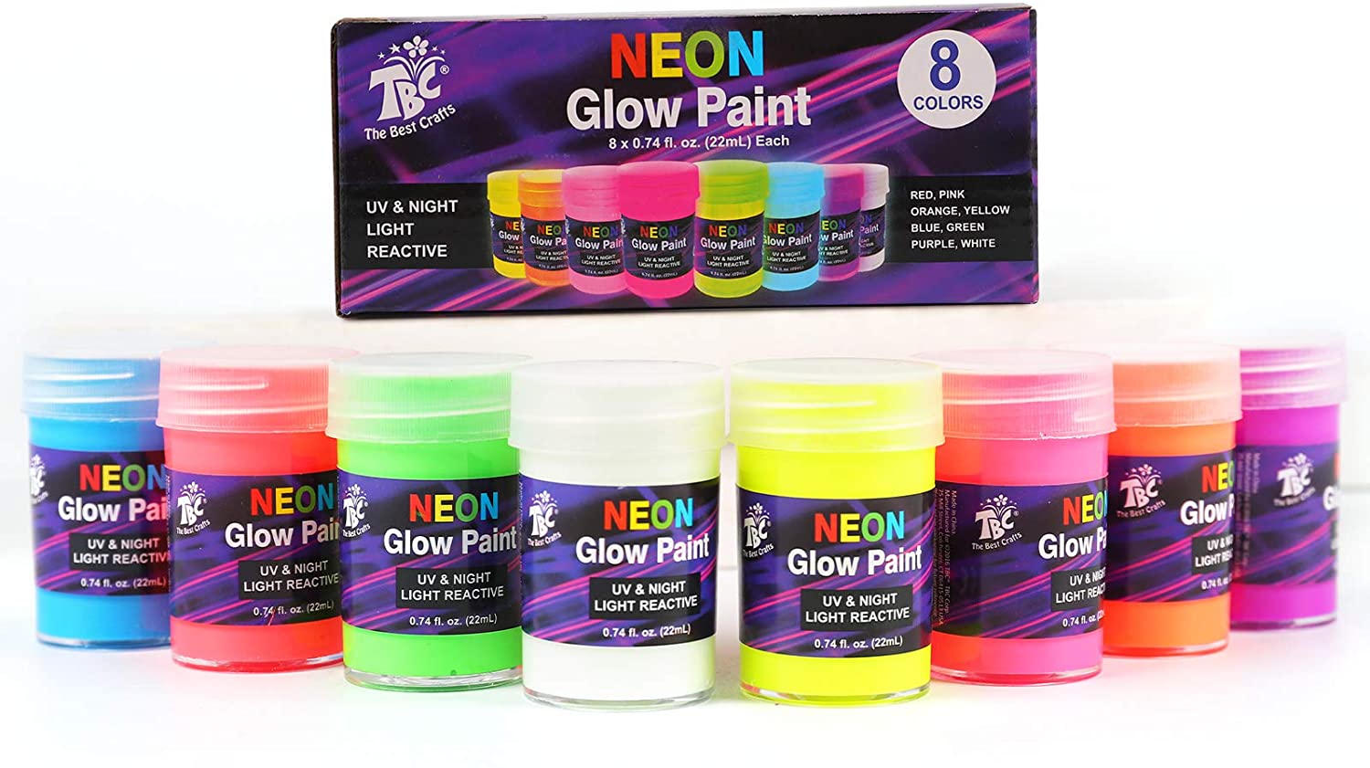 Glow Paint - 4 oz - neon glow-in-the-dark fluorescent specialty paint